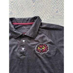 Chiliwear‎ Temple Owls Polyester Polo Shirt - Gray -Medium